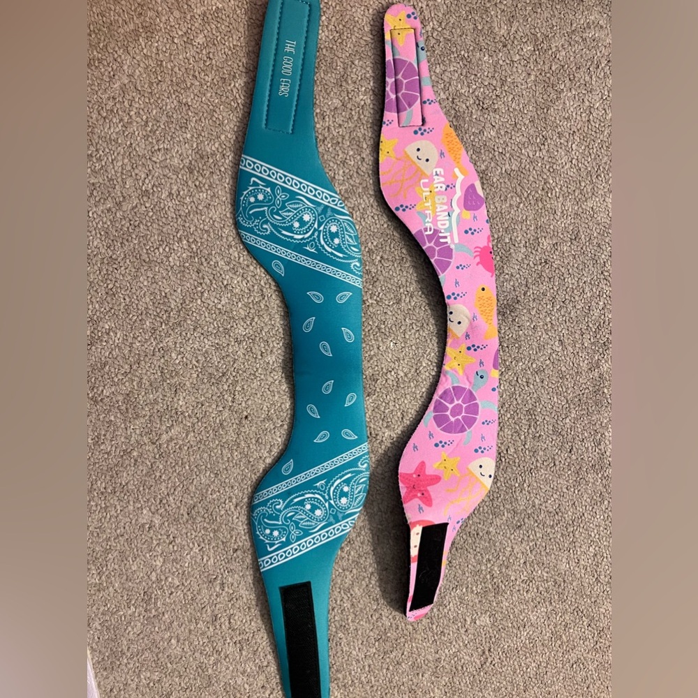 Bundle of 2 swim headbands toddler girl
